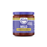 Fody mild salsa front packaging showing jar and label, clear ingredient benefits