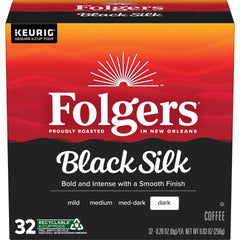 Folgers Black Silk front box showing packaging and count for quick identification and stocking