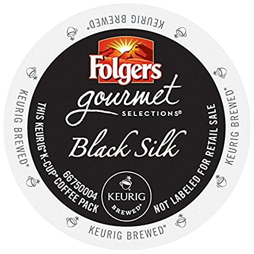 Folgers Black Silk front packaging showing dark roast and smooth flavor benefits