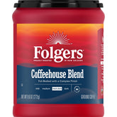Folgers front canister showing label and AromaSeal freshness