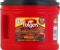 Close-up of Folgers grounds texture, demonstrating rich color and consistent grind for brewing