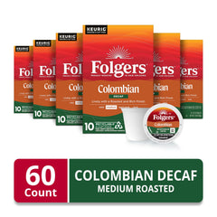 Close-up of a Folgers K-Cup pod highlighting sealed freshness and easy use