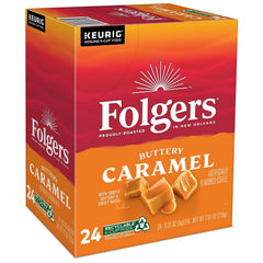 Folgers K-Cup top close-up showing foil seal for reliable single-serve brewing