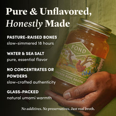 FOND label detail with ingredients and pasture-raised sourcing benefits