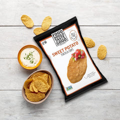 Food Should Taste Good open bag with chips spilling for quick snack benefit