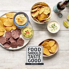 Food Should Taste Good chips served with fresh fruit salsa for pairing suggestion