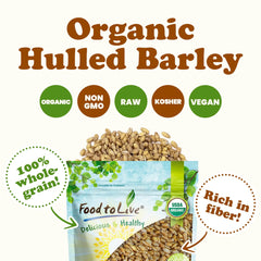 Food to Live barley measured in glass cup to show volume and bulk storage convenience