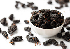 Food to Live mulberries mixed into homemade granola adding fiber and flavor to breakfast