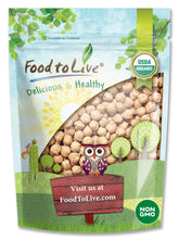 Food to Live front packaging showing organic 3 lb chickpeas and pantry-ready benefit