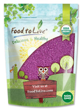 Food to Live front pouch showing product name and natural color benefit