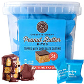 For Noshers Only front packaging showing box of 24 bites and branding benefit