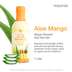 Forever Living Products close-up of mango puree texture showing natural fruit content and smoothness