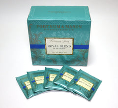 Fortnum & Mason box front showing 50 tea bags and elegant packaging benefit: freshness