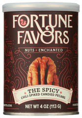 Fortune Favors front packaging showing spicy sweet-salty snack benefit