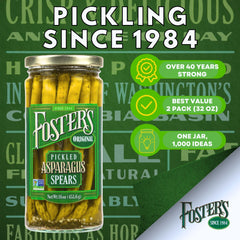 Foster's open jar with spears visible and ready to serve