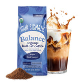 Four Sigmatic bag front view showing brand and 12 oz size with clear packaging benefits