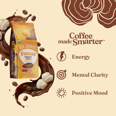 Four Sigmatic whole beans close-up highlighting rich roast and texture