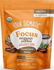Four Sigmatic instant coffee tin front view showing branding and compact size for convenience