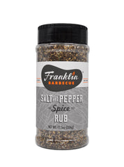 Franklin Barbecue jar front label showing brand and seasoning benefits