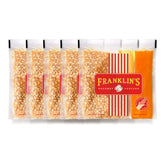 Franklin's Gourmet Popcorn front packaging showing product and convenience benefit