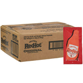 Frank's RedHot front view of stacked packet pack showing brand and convenience