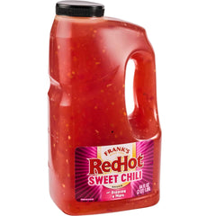Frank's RedHot front jug view showing label and bulk packaging benefit