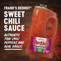 Frank's RedHot sauce pouring as a glaze emphasizing easy application