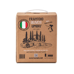 Frantoio Uliveti Umbri front box showing brand and 3L size, preserving freshness
