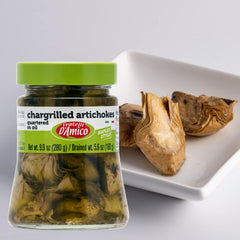 FRATELLI D'AMICO artichokes arranged on an antipasti plate adding savory Italian flavor