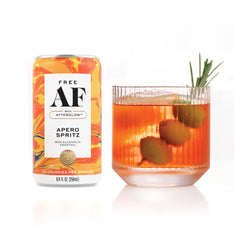 Free AF can top open with condensation illustrating ready-to-drink refreshment