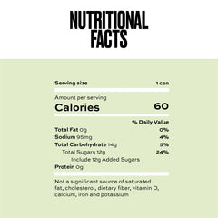 Free AF can close-up label highlighting natural ingredients and low-calorie benefits