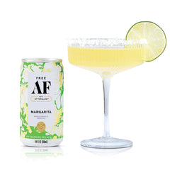 Free AF poured over ice in a rocks glass showing refreshing texture and carbonation