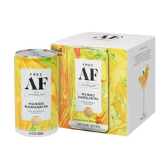 Free AF front packaging showing 4-pack cans and convenient ready-to-drink benefit