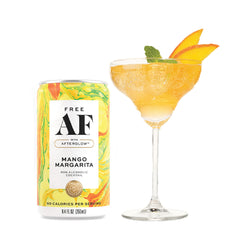 Free AF pouring into glass with garnish showcasing cocktail presentation benefit