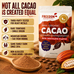 Freedom Superfoods powder close-up revealing fine texture and mixability benefit