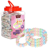 Fresh Finest front of jar showing 48 candy bracelets and clear packaging benefit freshness