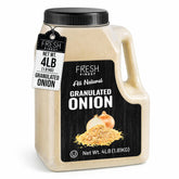 Fresh Finest front packaging showing the 4 lb tub and brand for easy pantry storage