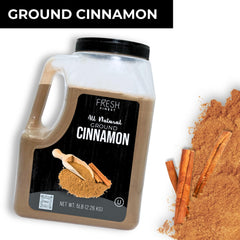 Fresh Finest cinnamon in measuring cup conveying accurate portion control for recipes