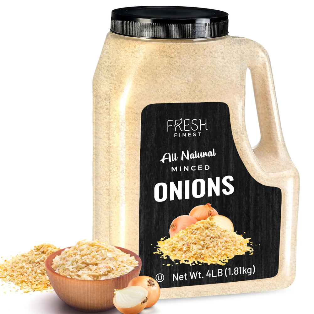 Fresh Finest jar front view showing label and bulk 4 lb convenience for pantry