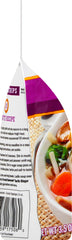 Fresh Gourmet wonton strips beside a hand showing bag size and portion convenience
