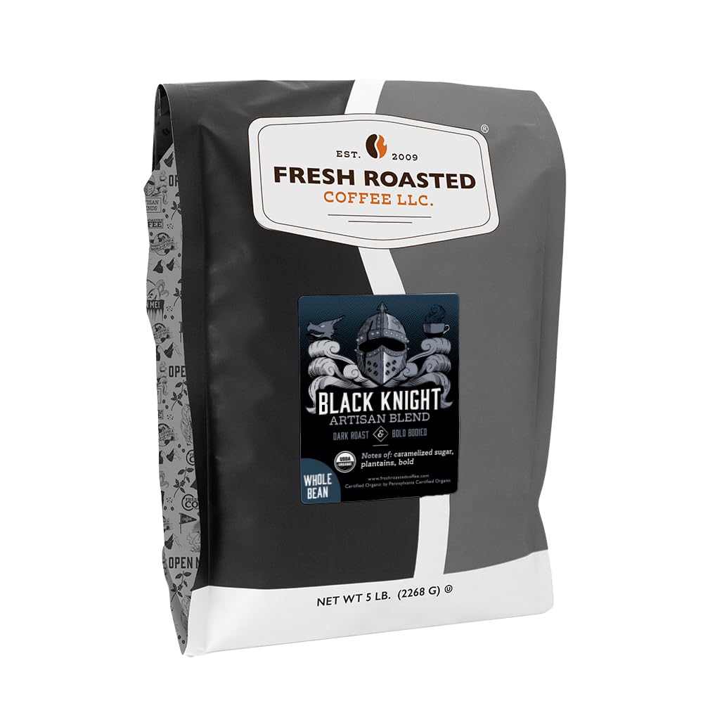 Fresh Roasted Coffee front packaging showing 5 lb bag and branding for bulk freshness