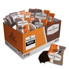 Fresh Roasted Coffee front box showing Breakfast Blend 36-count and convenience benefit
