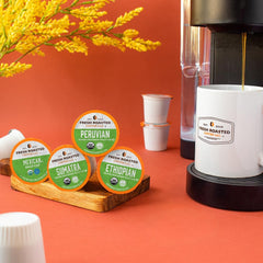 Fresh Roasted Coffee brewed cup on a kitchen counter demonstrating balanced medium-roast flavor