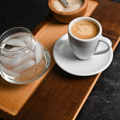 Fresh Roasted Coffee opened capsule showing ground Arabica that preserves rich espresso flavor