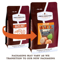 Fresh Roasted Coffee back label with kosher and roasting details for confident purchase