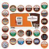 Fresh Roasted Coffee front packaging showing variety pack and benefits