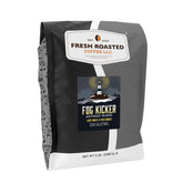 Fresh Roasted Coffee front packaging showing 5 lb bag and kosher mark benefit