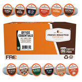 Fresh Roasted Coffee front packaging showing 96-count variety and benefits