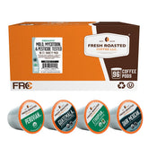 Fresh Roasted Coffee front packaging showing variety pack and organic badge