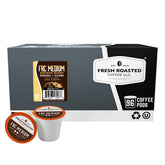 Fresh Roasted Coffee front packaging showing 96-count box and benefits
